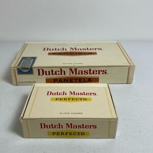 Lot of 2 Dutch Masters Empty Cigar Boxes VTG Panetela & Perfecto Mini Box